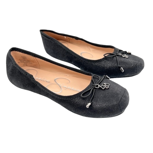 Jessica Simpson Everly Black Ballet Flats Size 12 1/2 Girl's - Picture 1 of 6